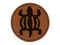 Denkyem Adinkra Crocodile Adaptability Cleverness African Round Iron-On Engraved Faux Leather Patch Applique - 2.5 Inch